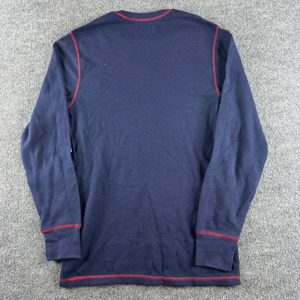 Polo Ralph Lauren Mens Navy Waffle Knit Thermal American Flag Shirt PW35HF M NWT